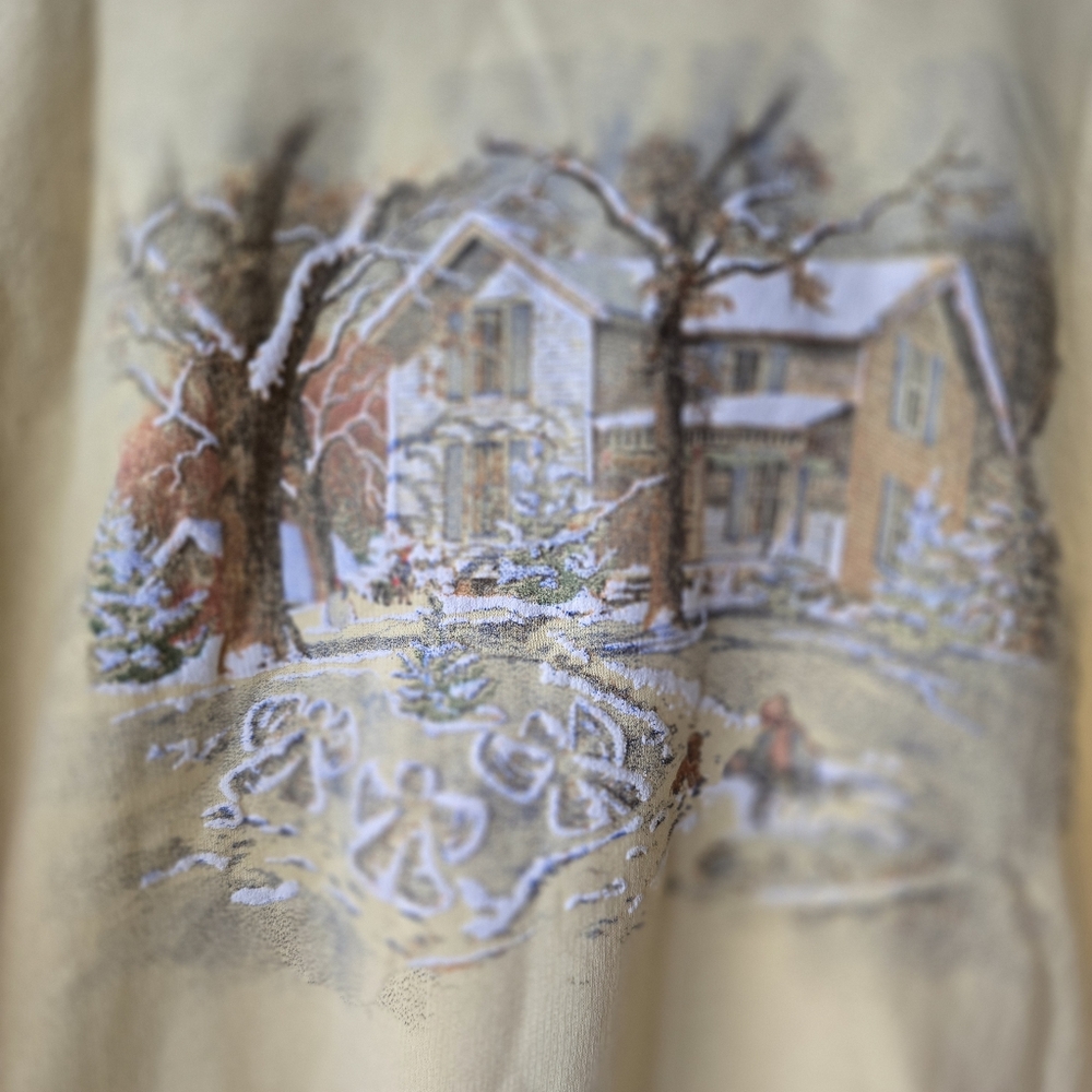 Vintage East Coast Plus Crewneck Yellow White Womens 3X - Picture 2 of 7